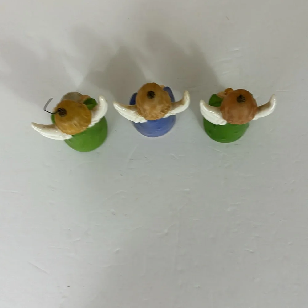 Lot of 3 Goebel Annual Angel Bell Christmas Ornaments 1984-1986 TMK-6